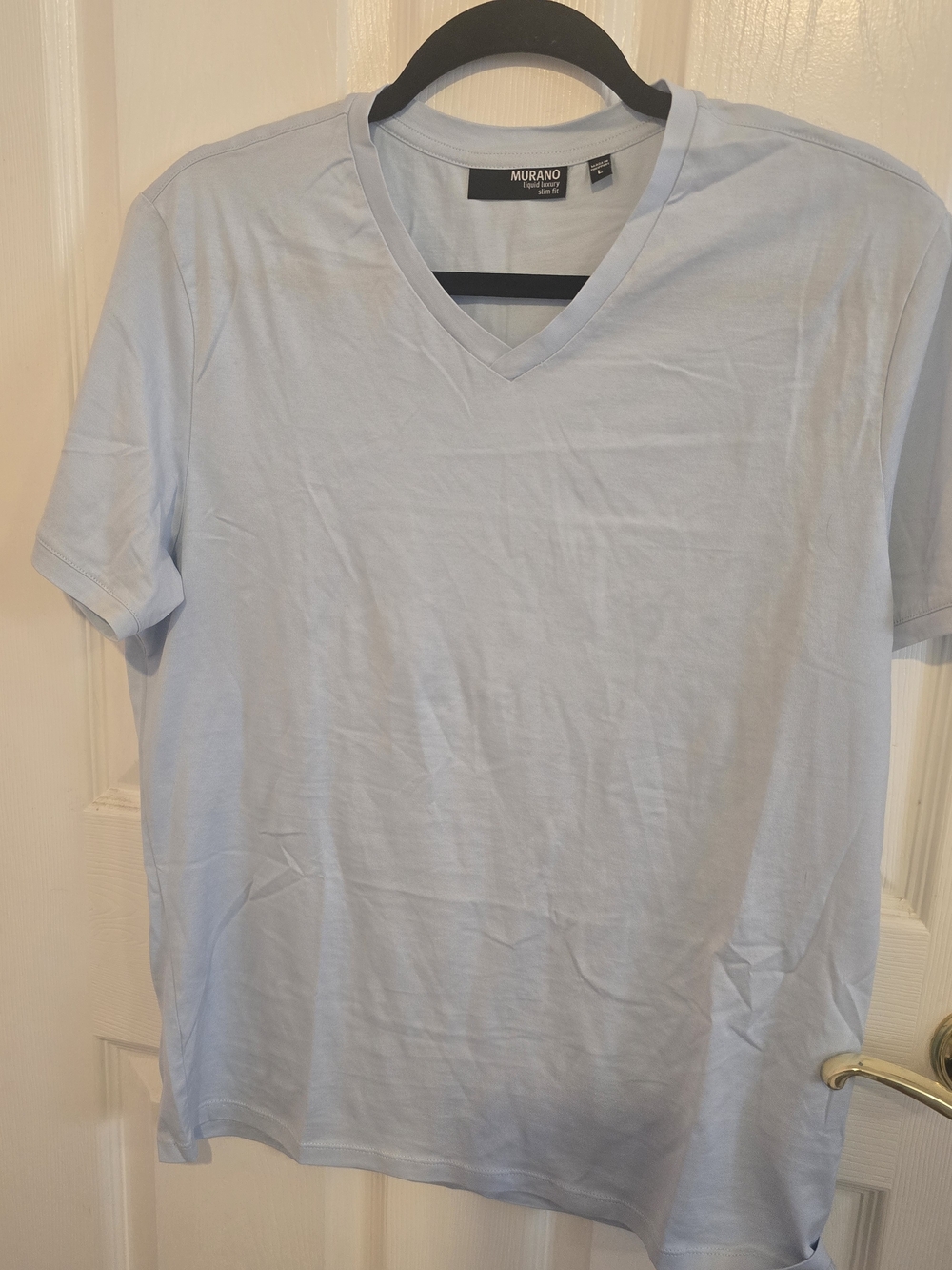 Murano Men's Pale Blue V-Neck Short Sleeve Tee